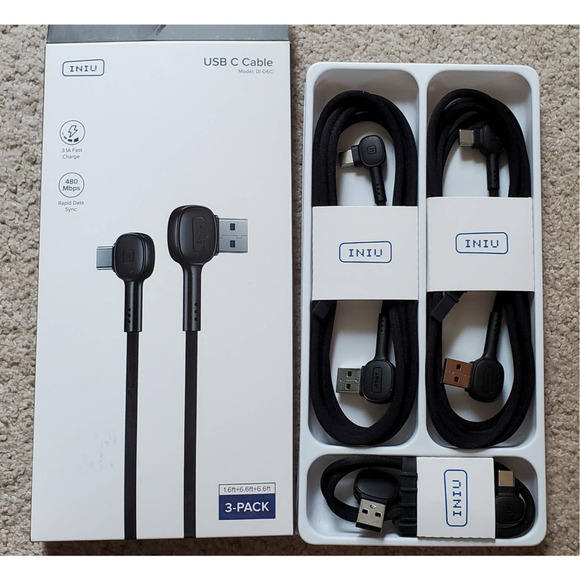 Nylon Braided 3.0 Type C Fast Charging Cables - 3 Pack - Picture 7 of 7